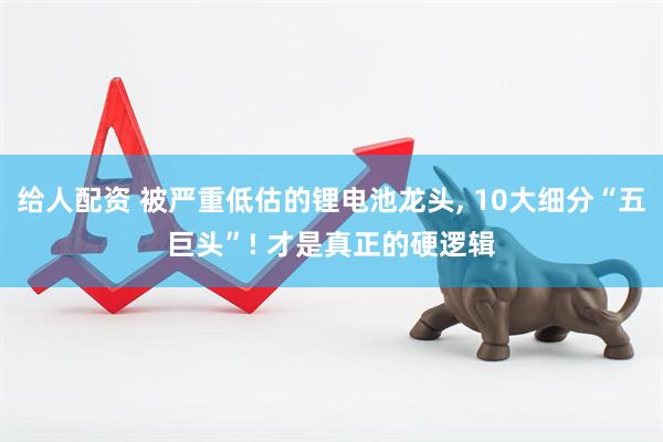 给人配资 被严重低估的锂电池龙头, 10大细分“五巨头”! 才是真正的硬逻辑